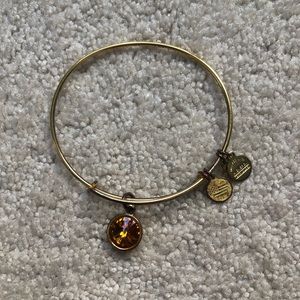 Alex and Ani Gold Citrine Charm Bangle